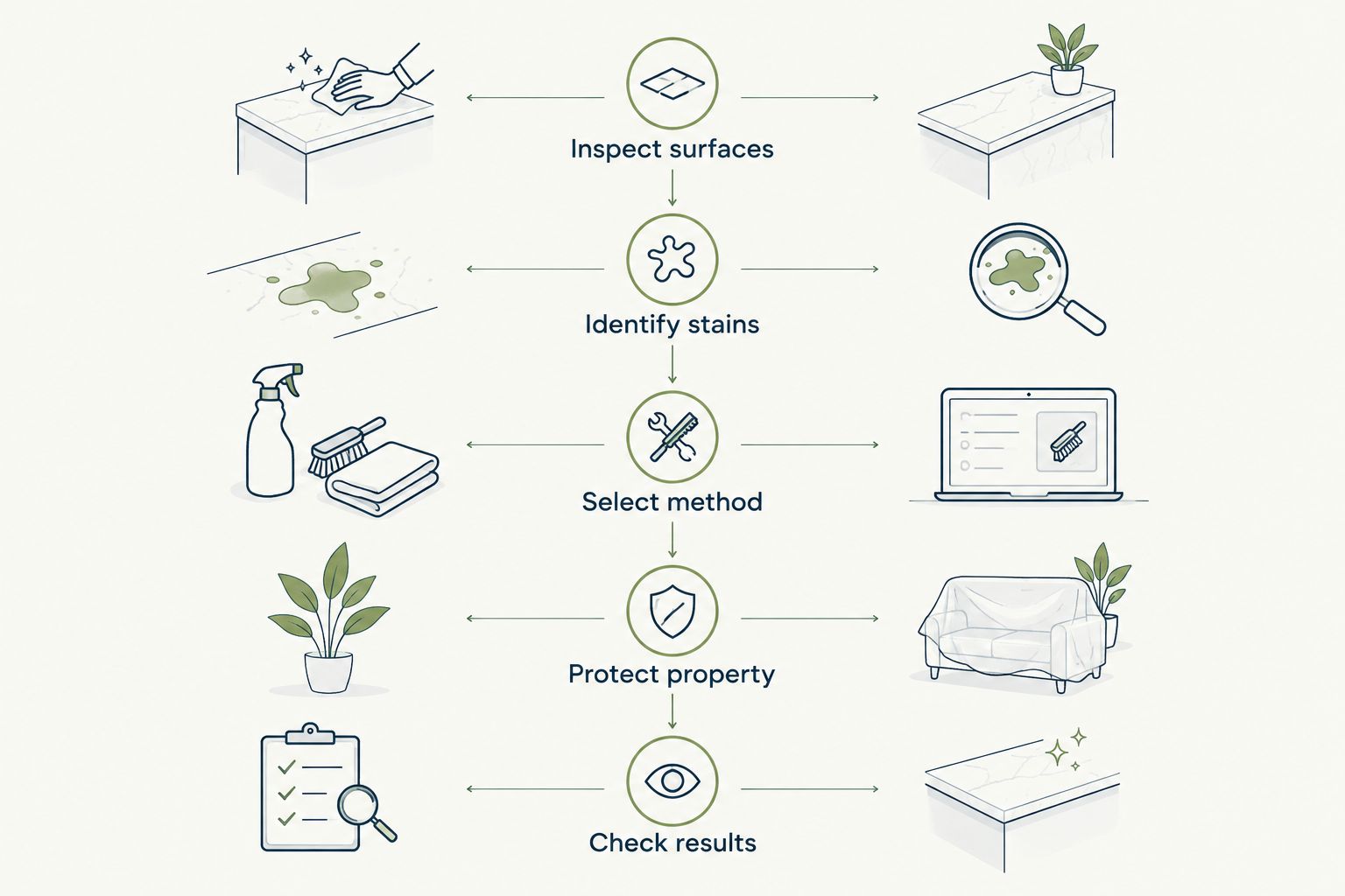 Five stages for matching exterior cleaning methods to surfaces and protecting the property