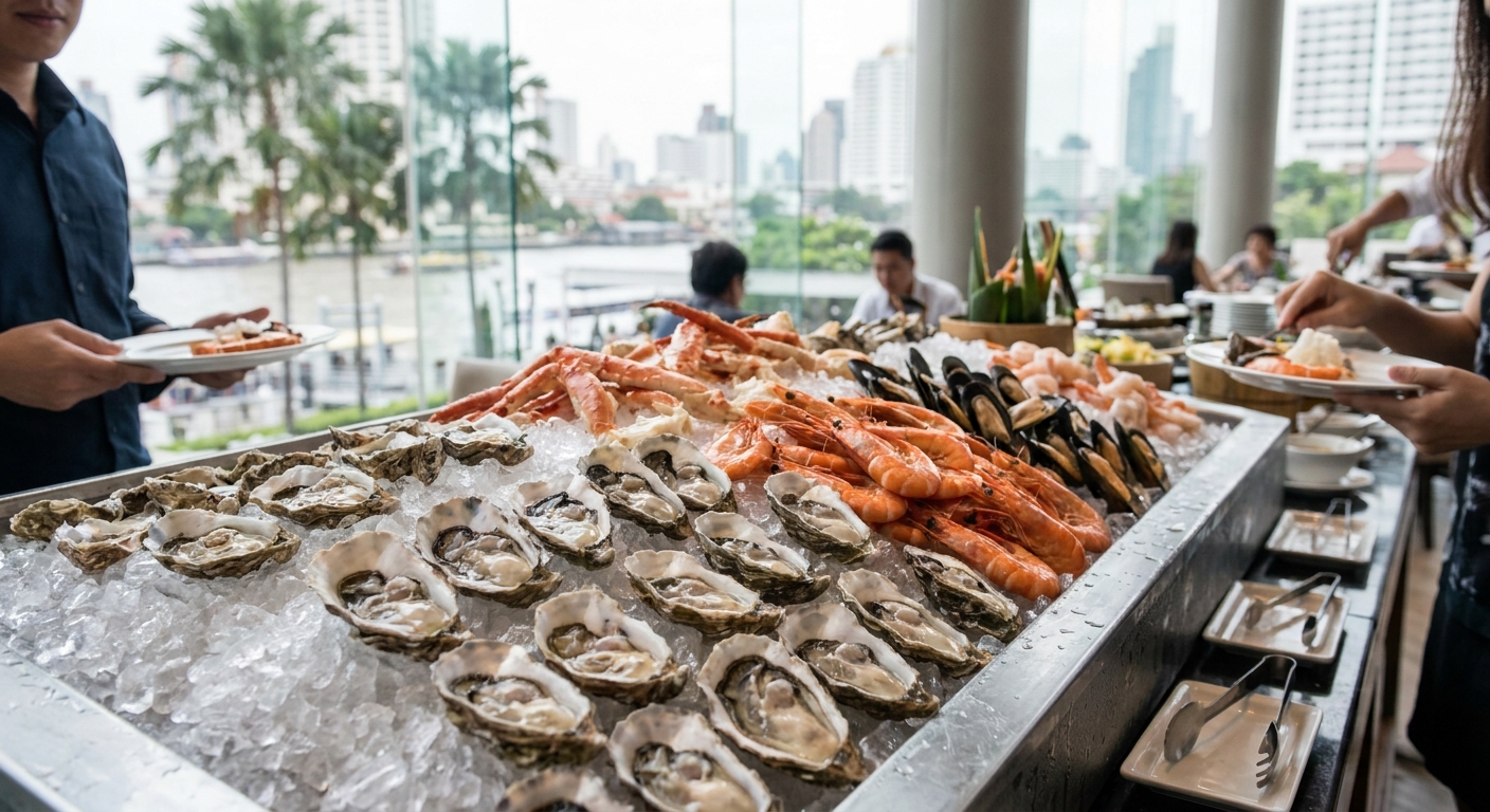 Best oyster and seafood on ice buffet Bangkok