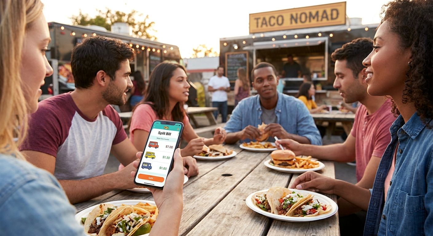 Bill splitting app for food trucks