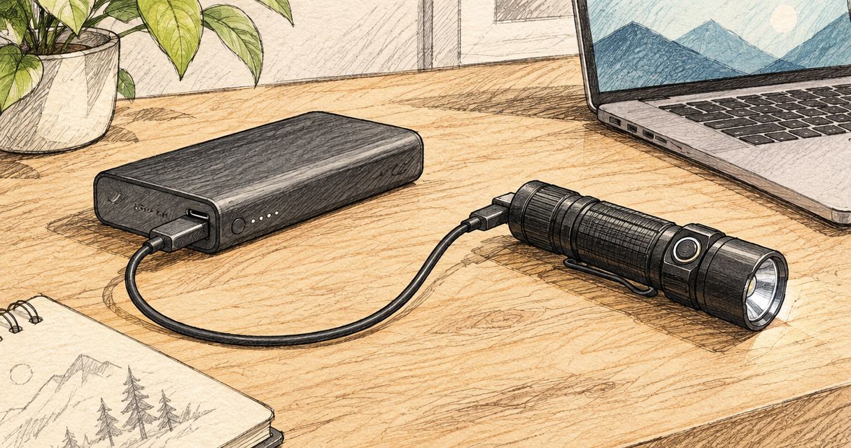 How to charge an Olight flashlight from any USB-C power bank