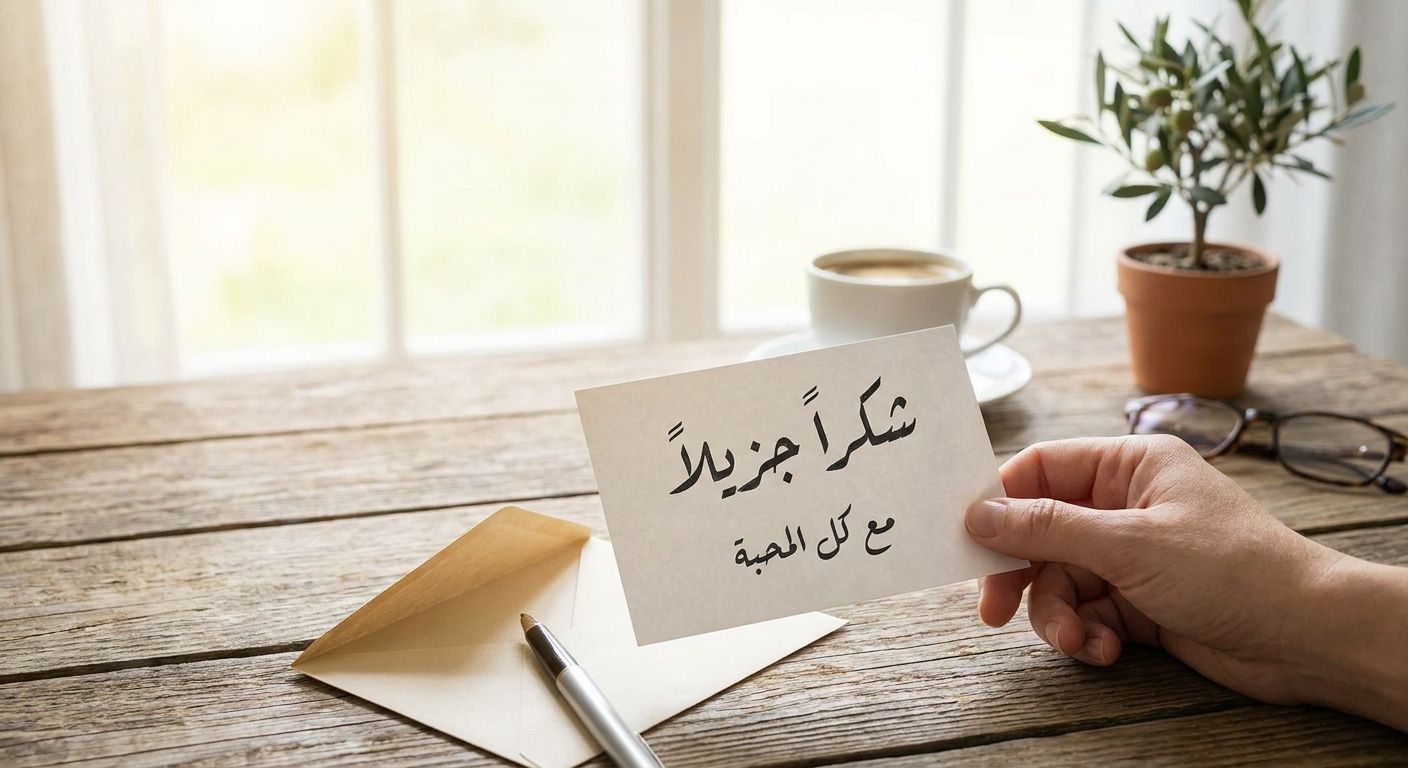How to write a thank-you note in Lebanese Arabic