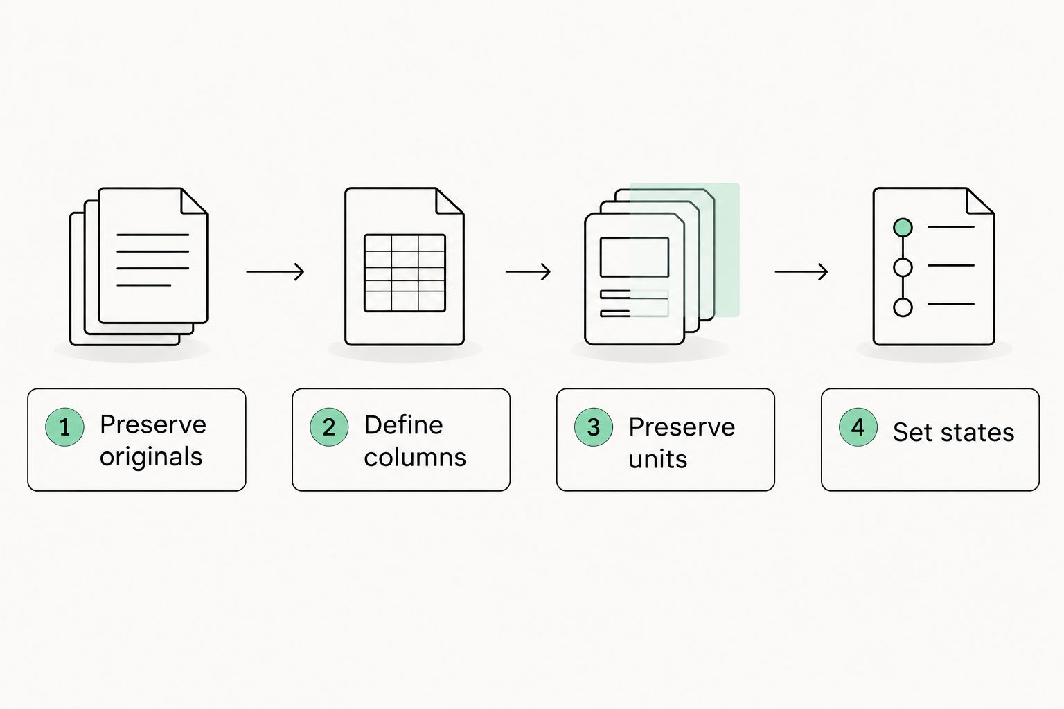 Document workflow from preserving original files to assigning record states