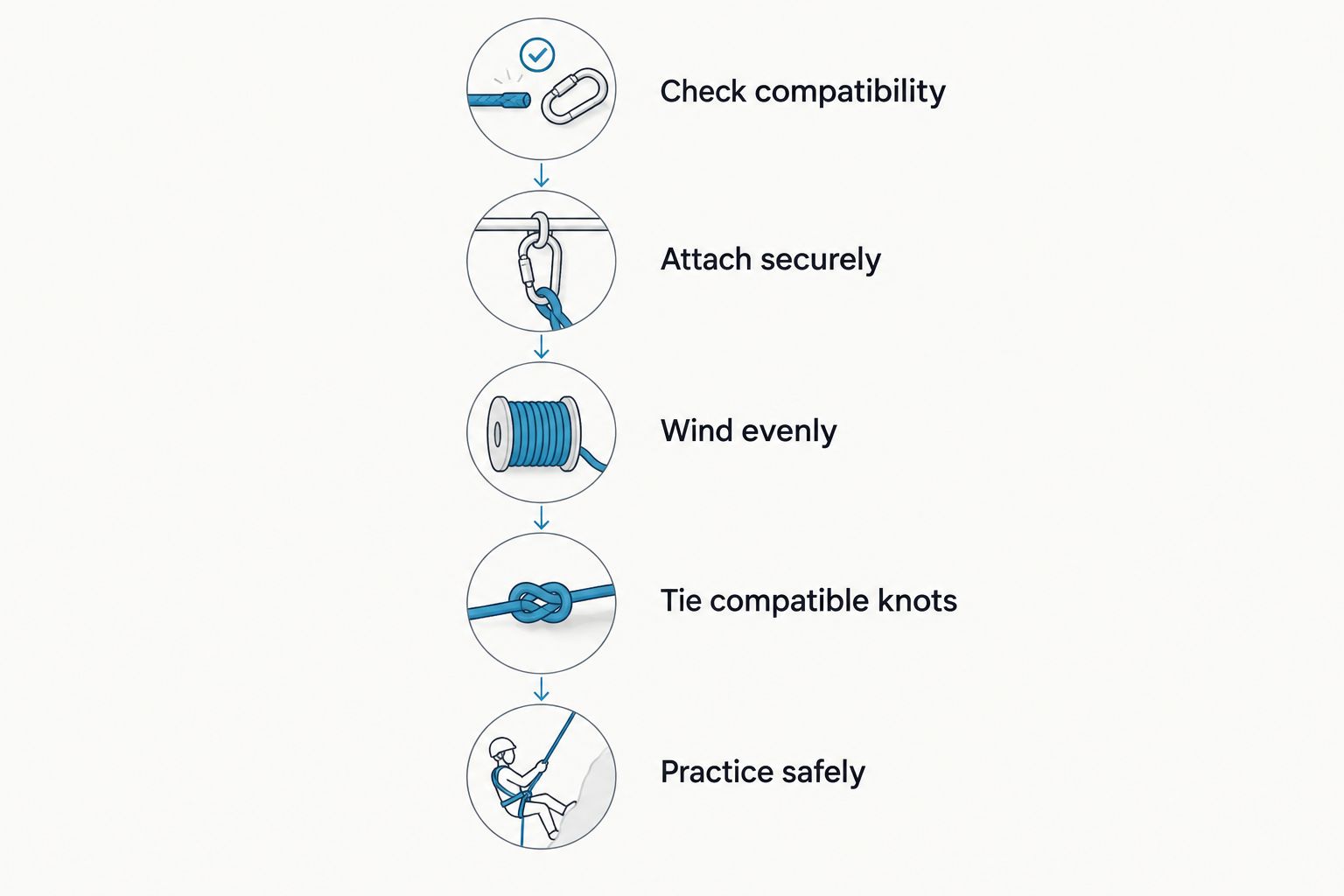 Five steps for preparing braided line on a hand reel safely