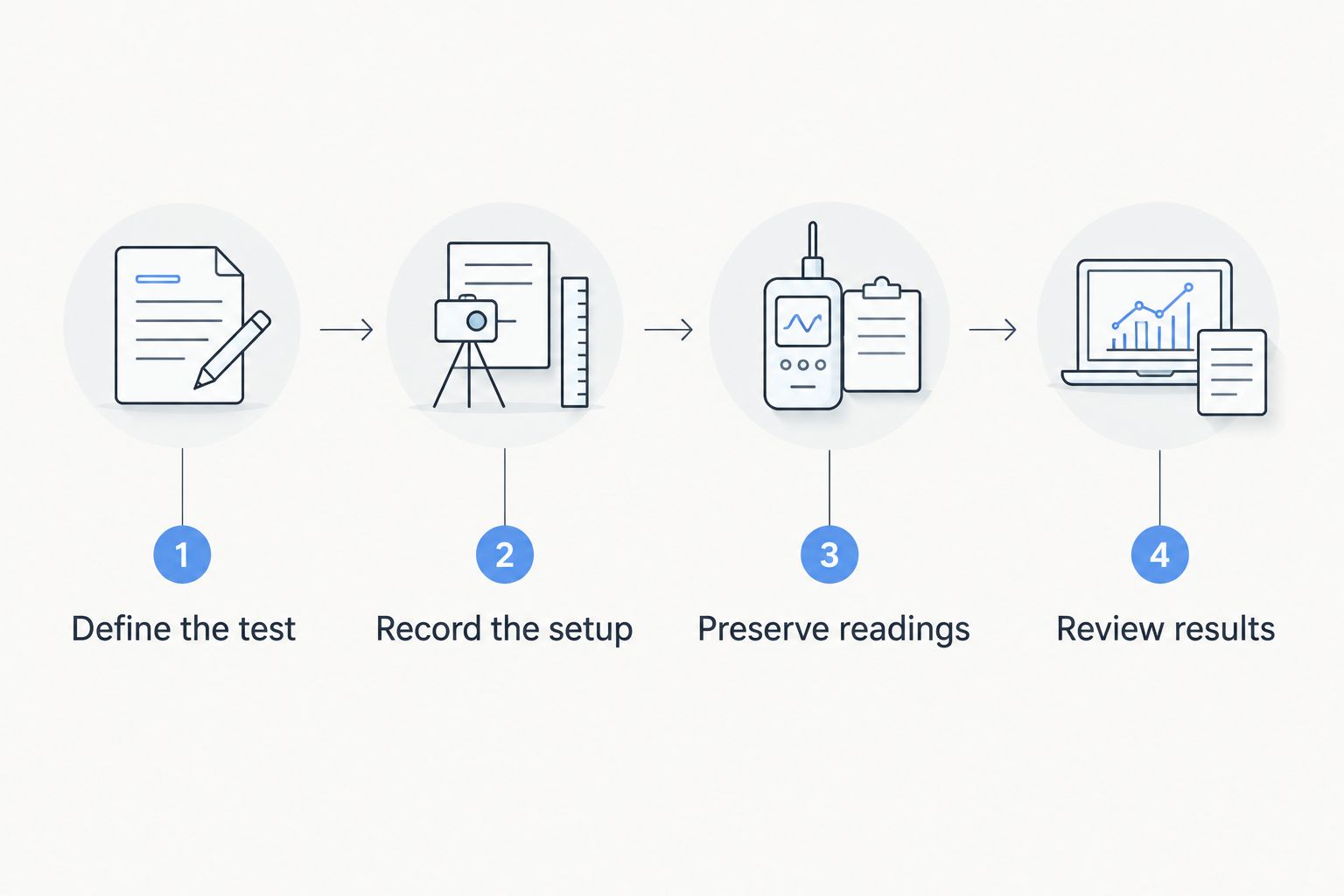 Four checkpoints for defining, recording, preserving, and reviewing chronograph testing
