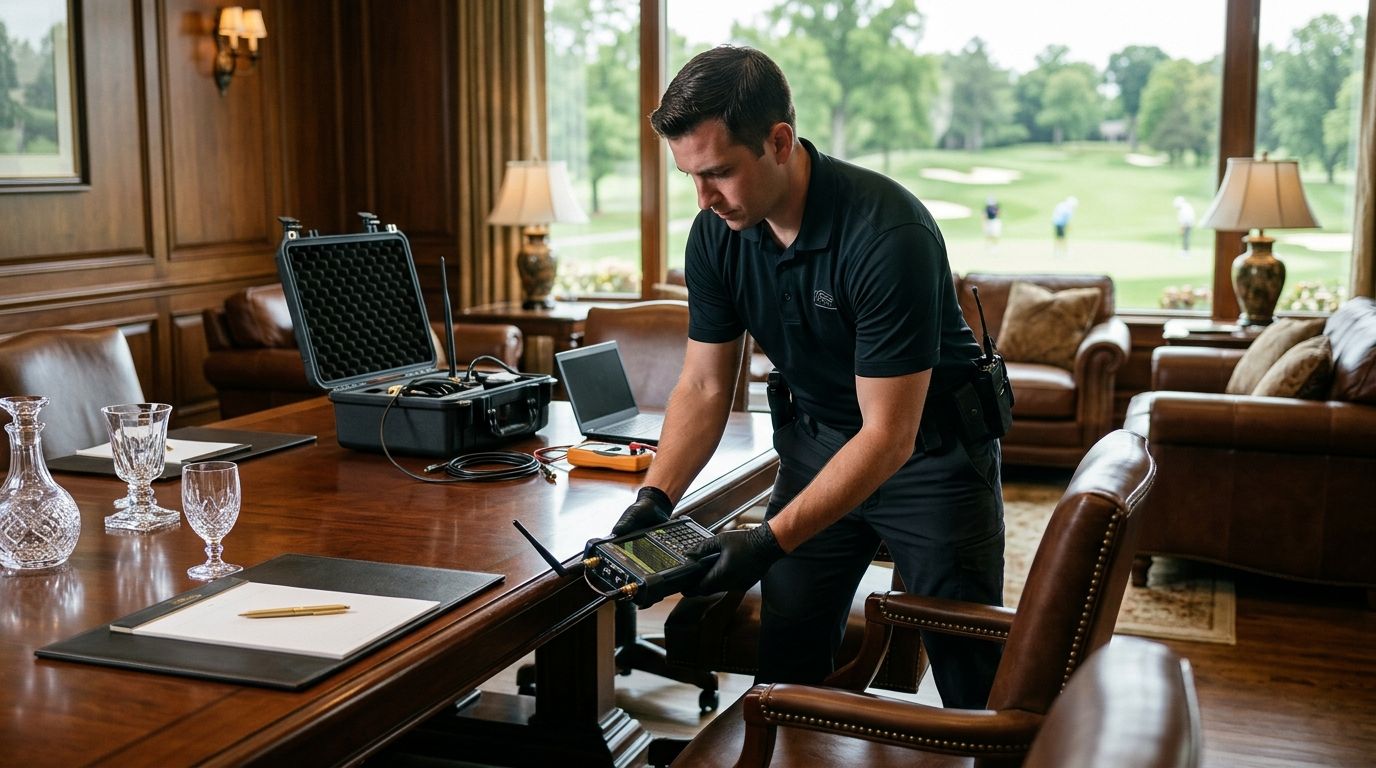 Bug sweep services for country clubs and private clubs