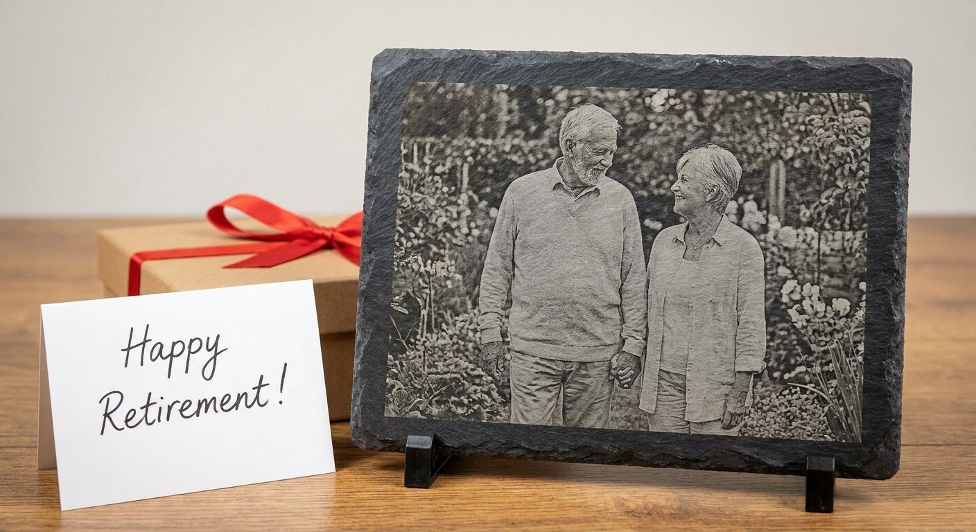 Slate photo keepsakes for retirement gifts