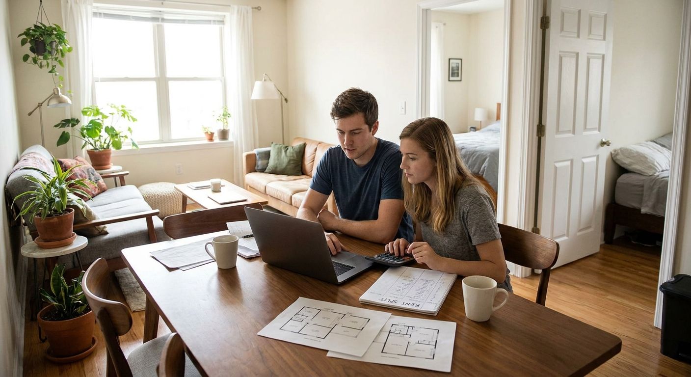 How to split rent with roommates in a two bedroom apartment