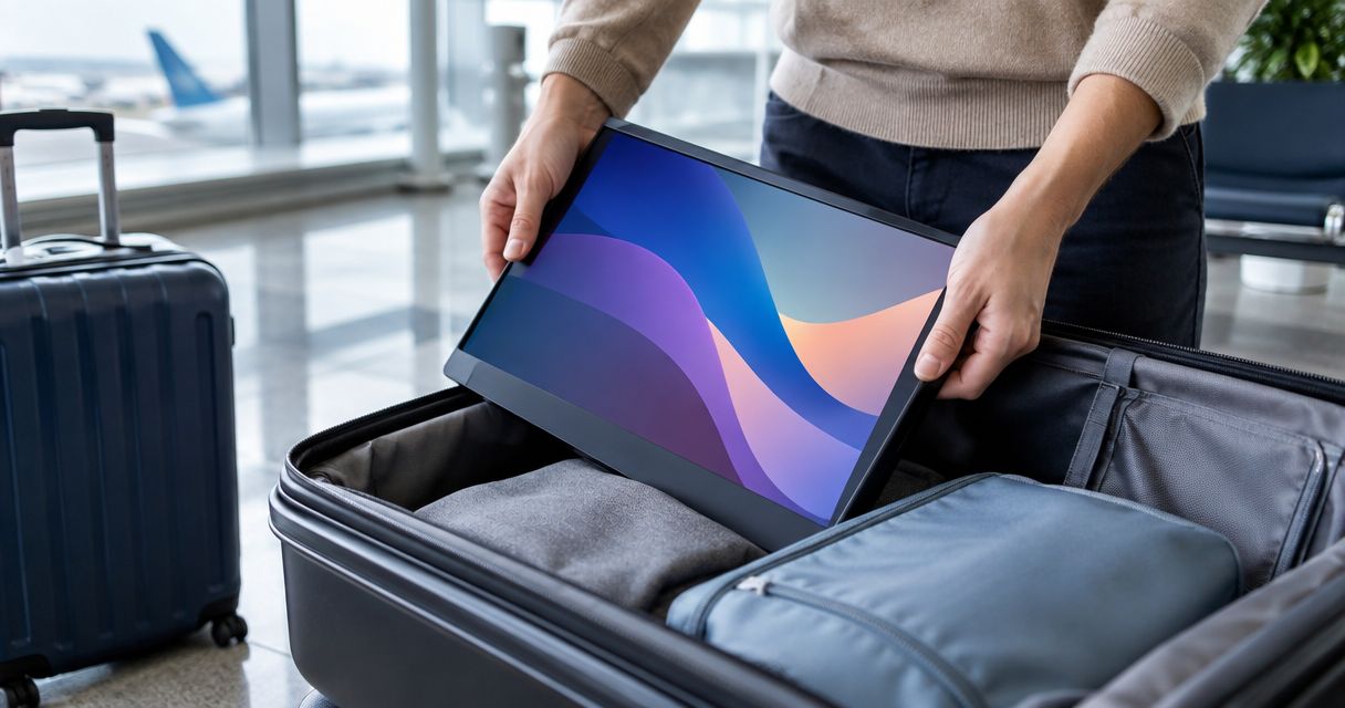 Can you check a portable monitor in luggage instead of carry-on?