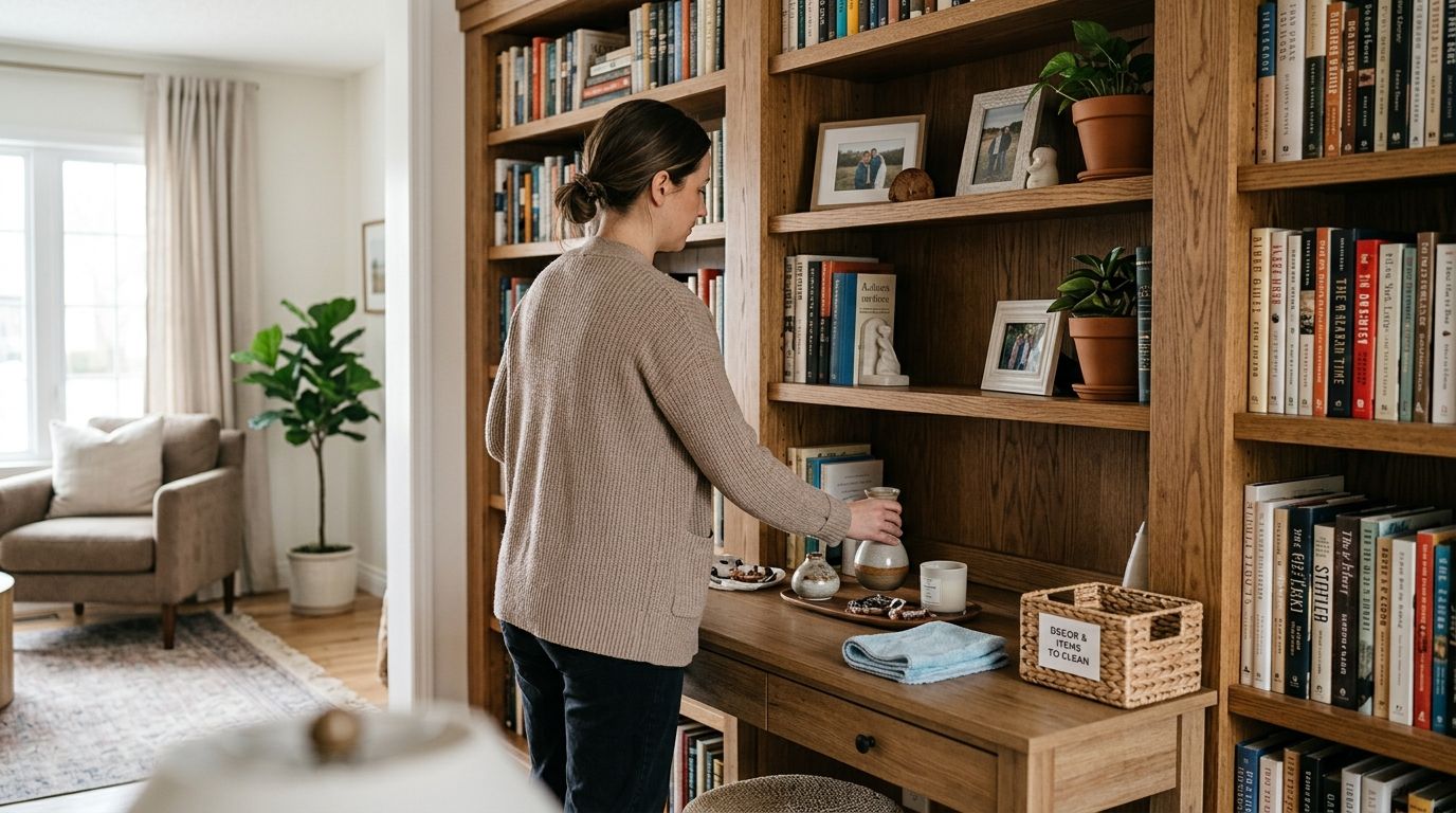 How to prepare your bookshelves before a dusting visit