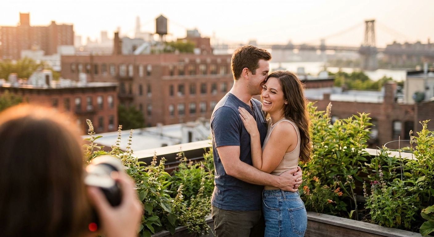 Engagement photography for rooftop sessions