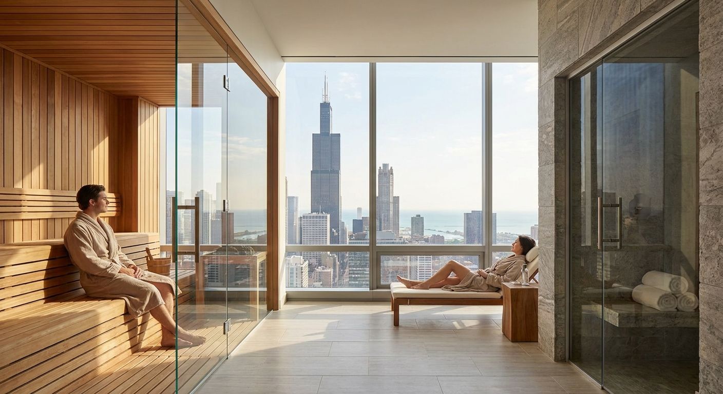 Apartments with on site spa and sauna in Chicago