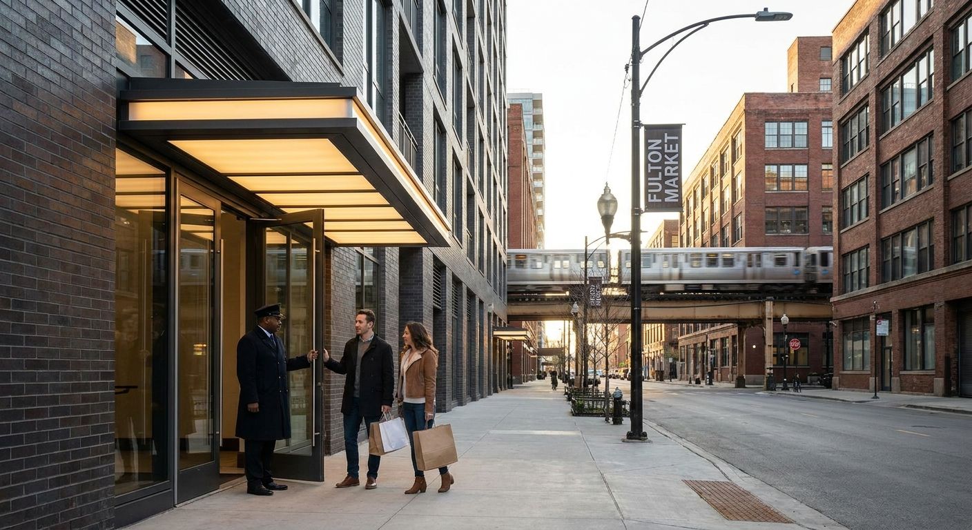 24 hour doorman apartments in Fulton Market Chicago
