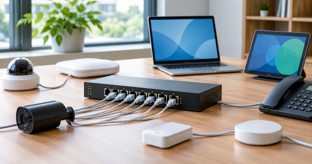 How many devices can an 8-port PoE switch power at once?