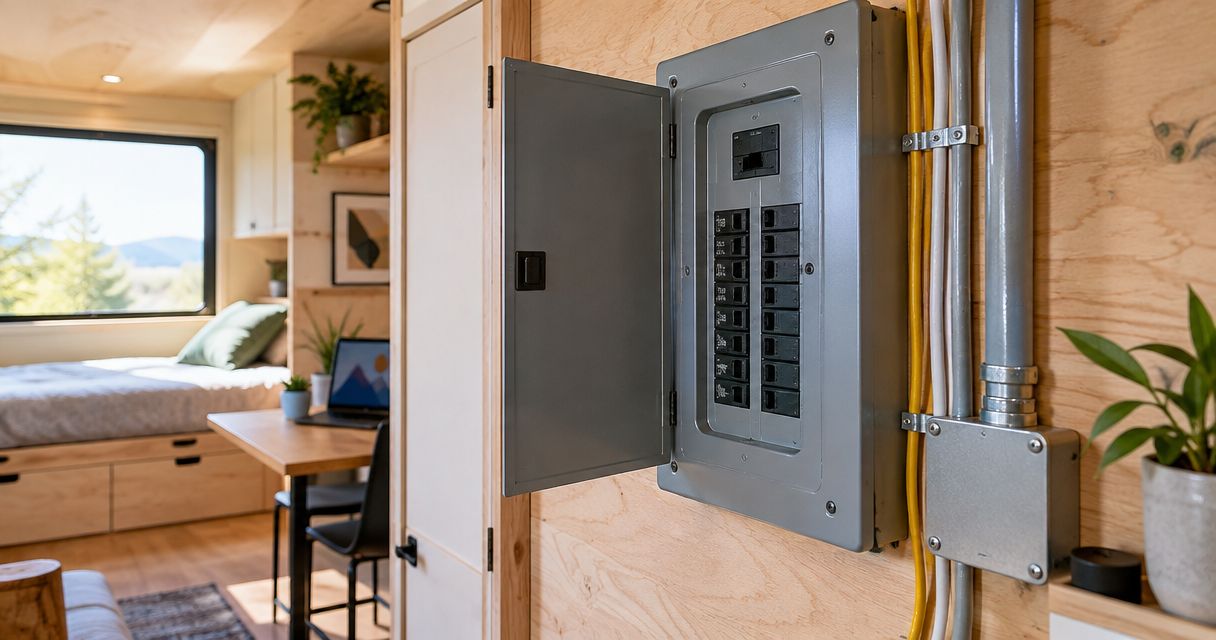 Electrical panel design for tiny homes and accessory units
