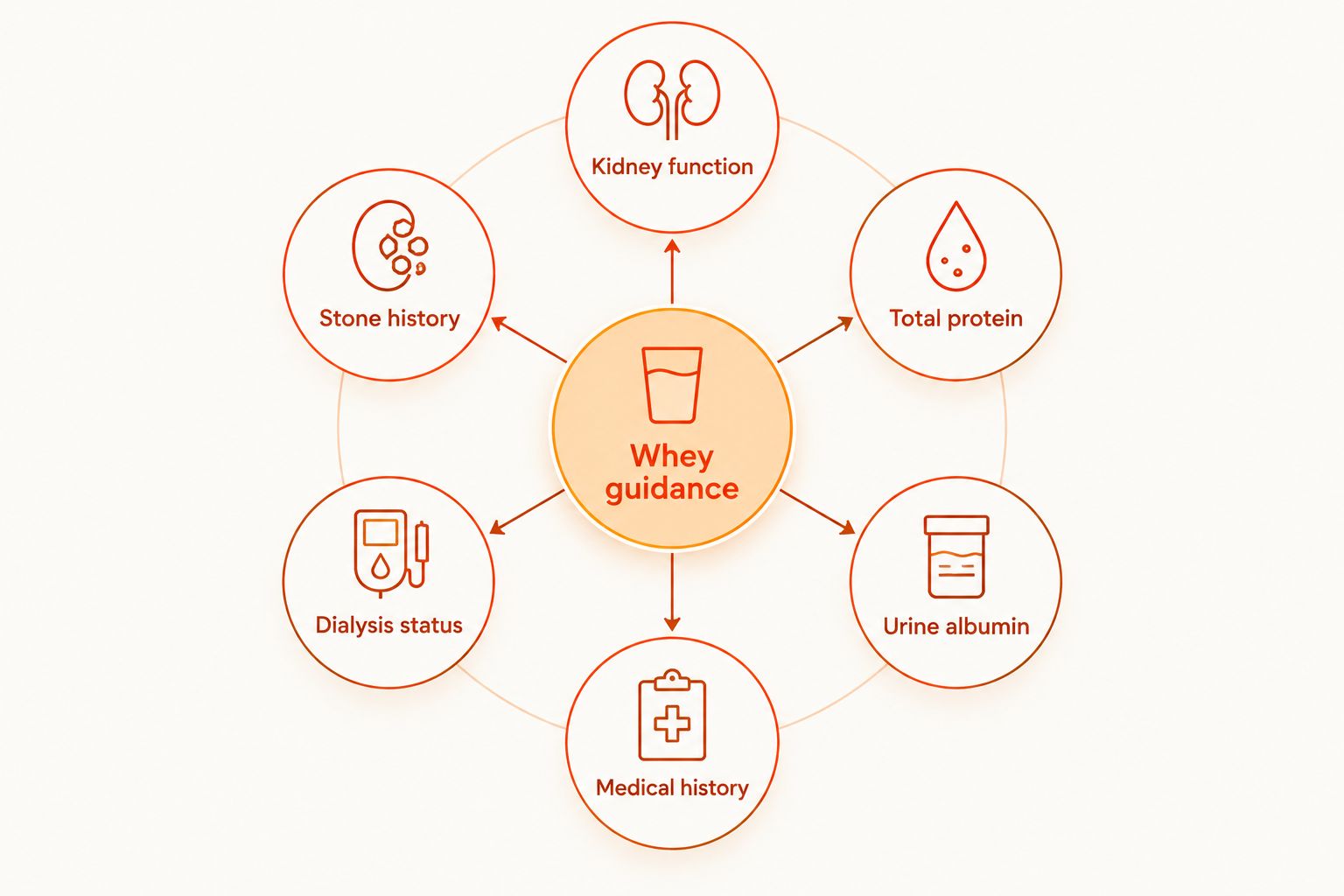 Six factors that determine whether whey protein fits a person's kidney health plan