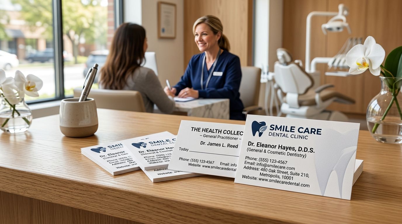 Business cards for dentists and medical clinics
