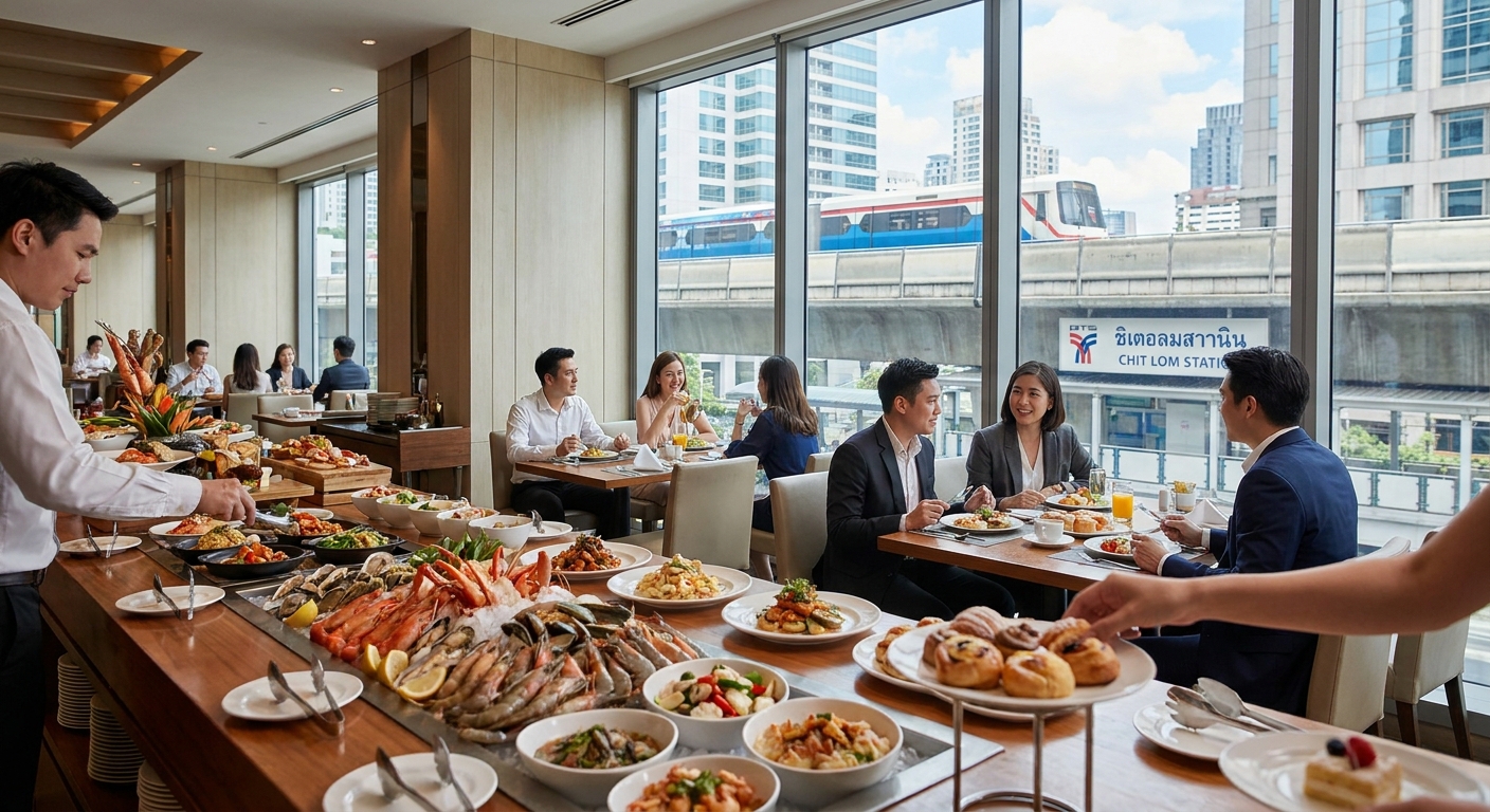 Buffet near BTS Chit Lom easy access