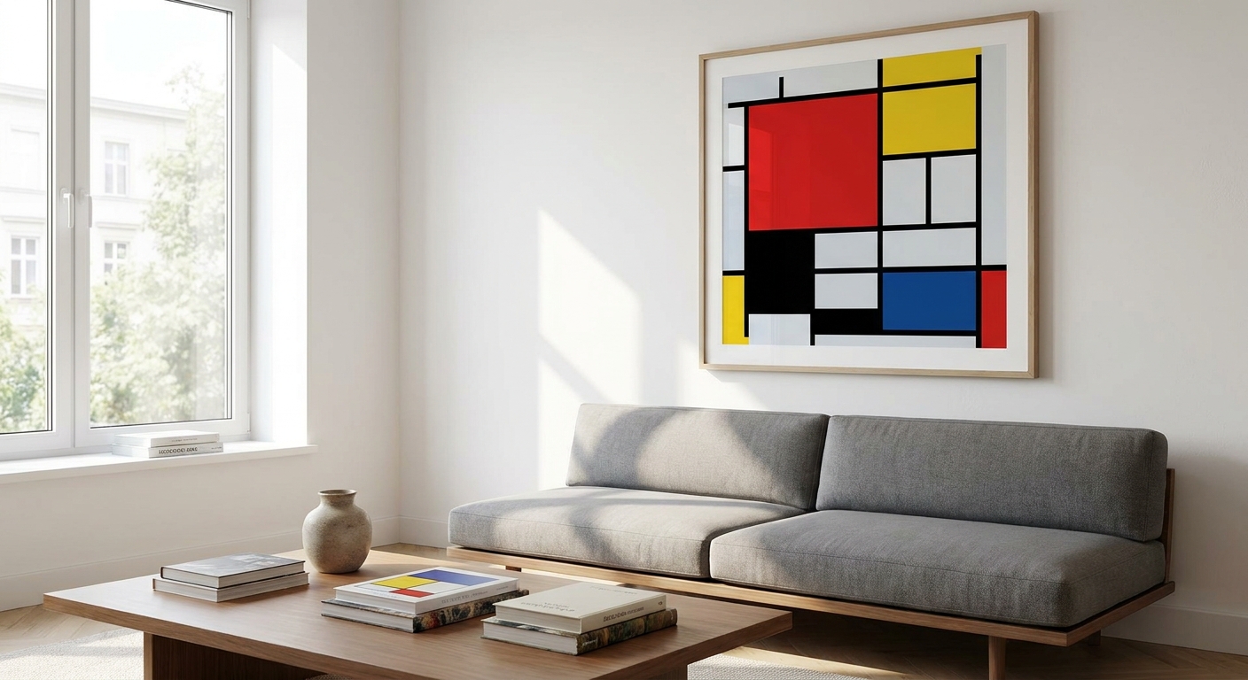 Piet Mondrian prints for geometric modern interiors