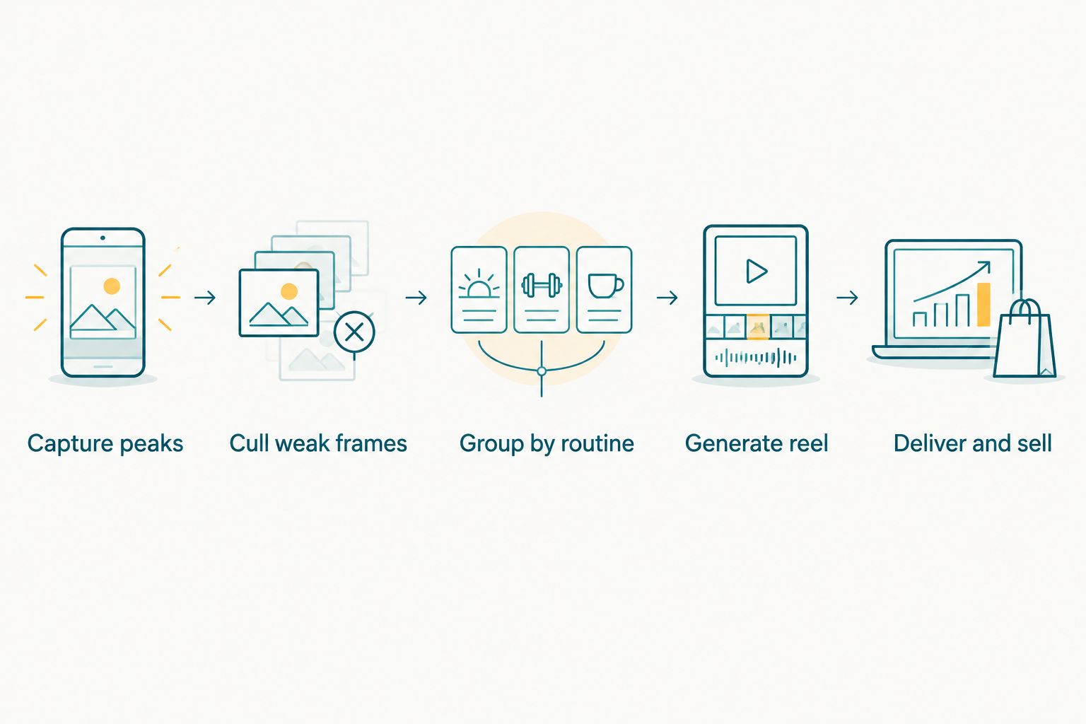 Five steps from peak capture to reel delivery for dance competitions