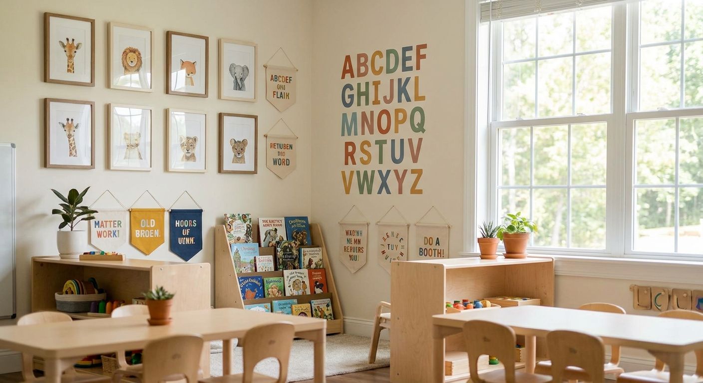 Wall art for kids' classrooms and daycare centers
