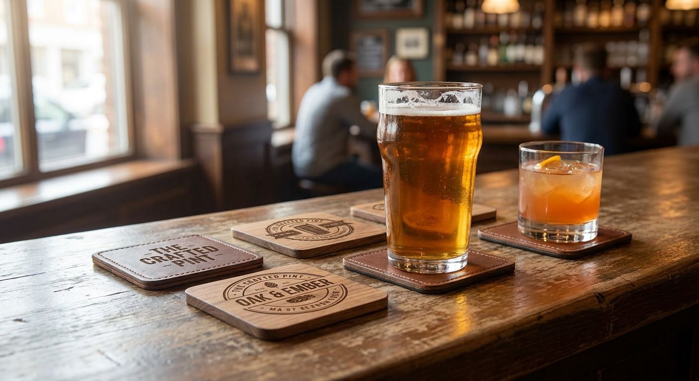 Custom coasters for bars and restaurants
