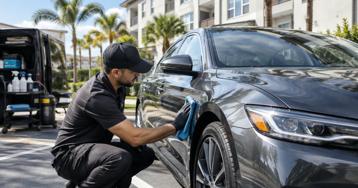 How do you arrange car detailing at a Lake Nona apartment?