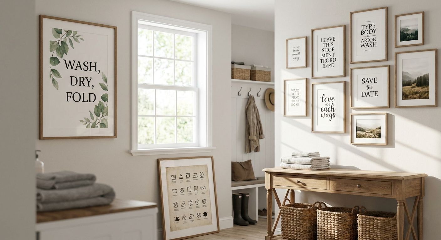 Wall art for laundry rooms and mudrooms