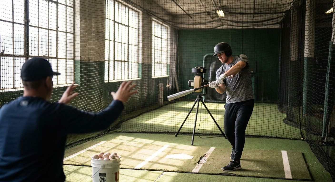 How to improve your batting swing at an indoor cage