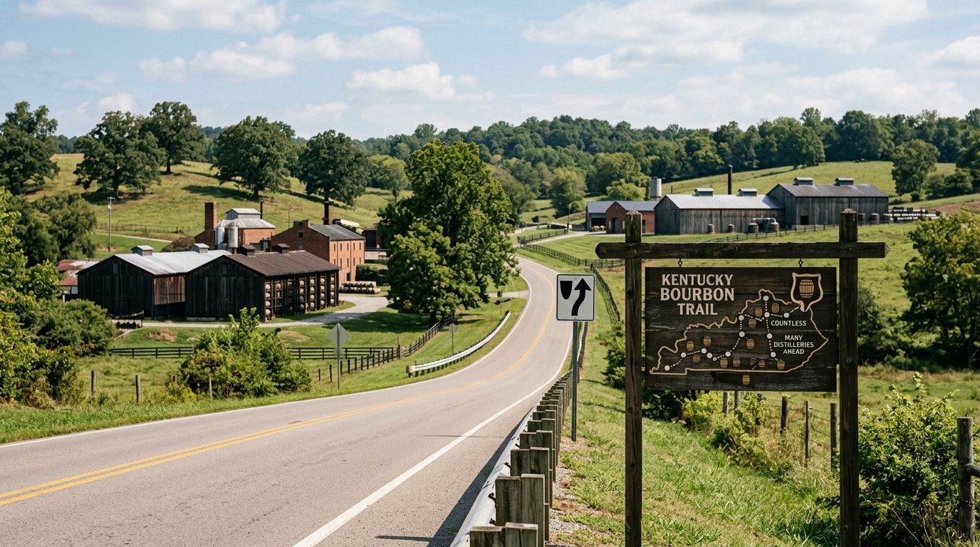 How many distilleries are on the Kentucky bourbon trail?
