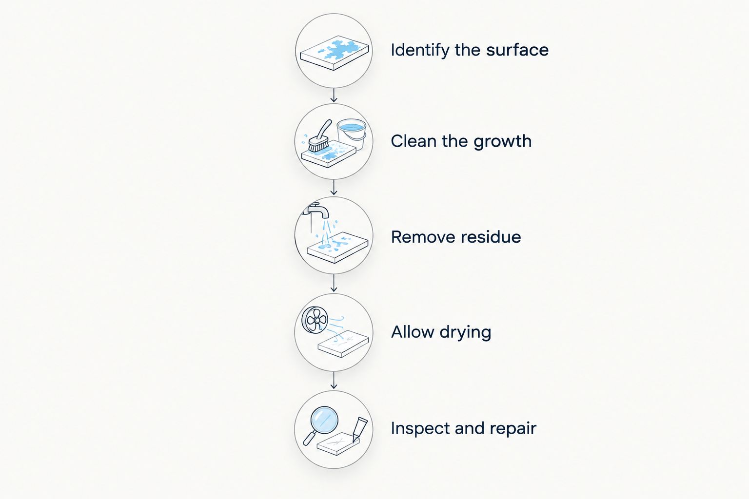 Preparation sequence from identifying siding to cleaning, drying, and checking for repairs