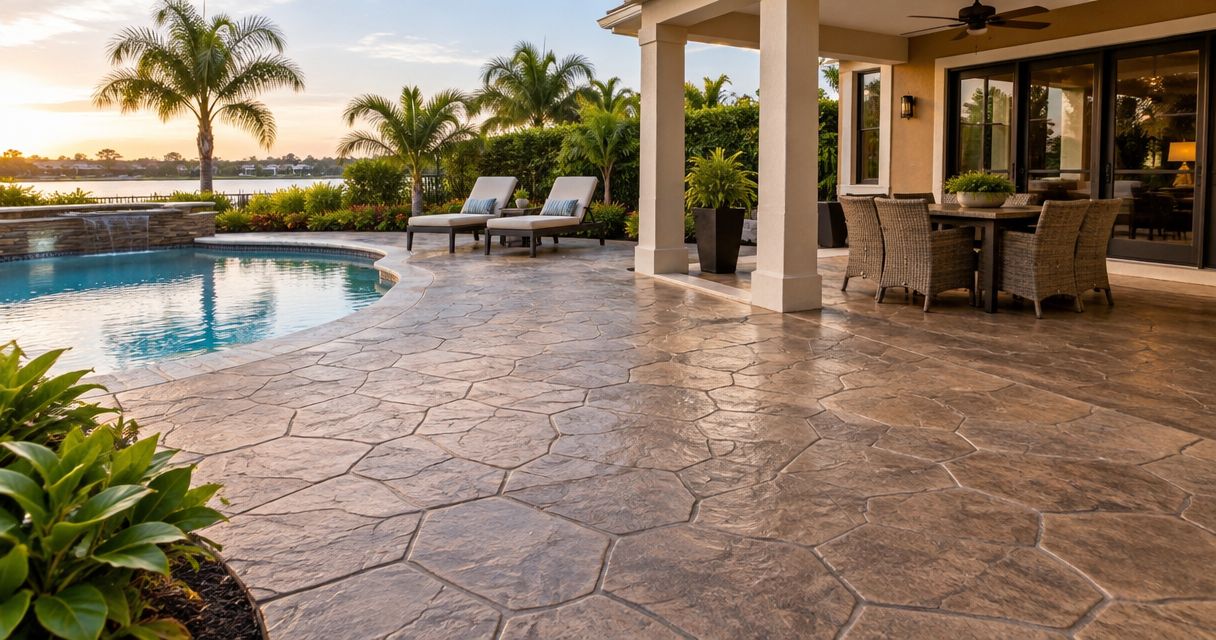 Best stamped concrete patio patterns for Florida homes 2026