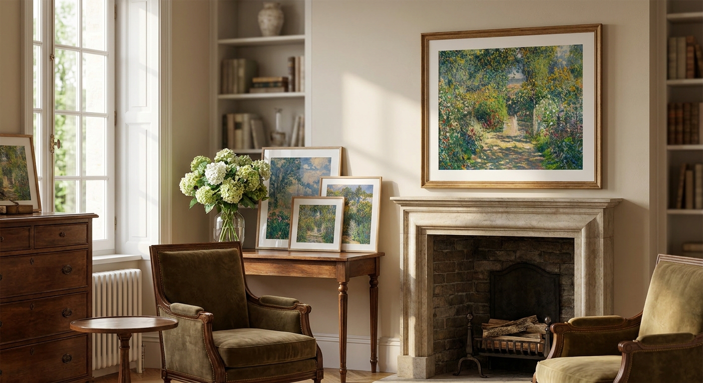 Impressionist art prints for traditional interiors