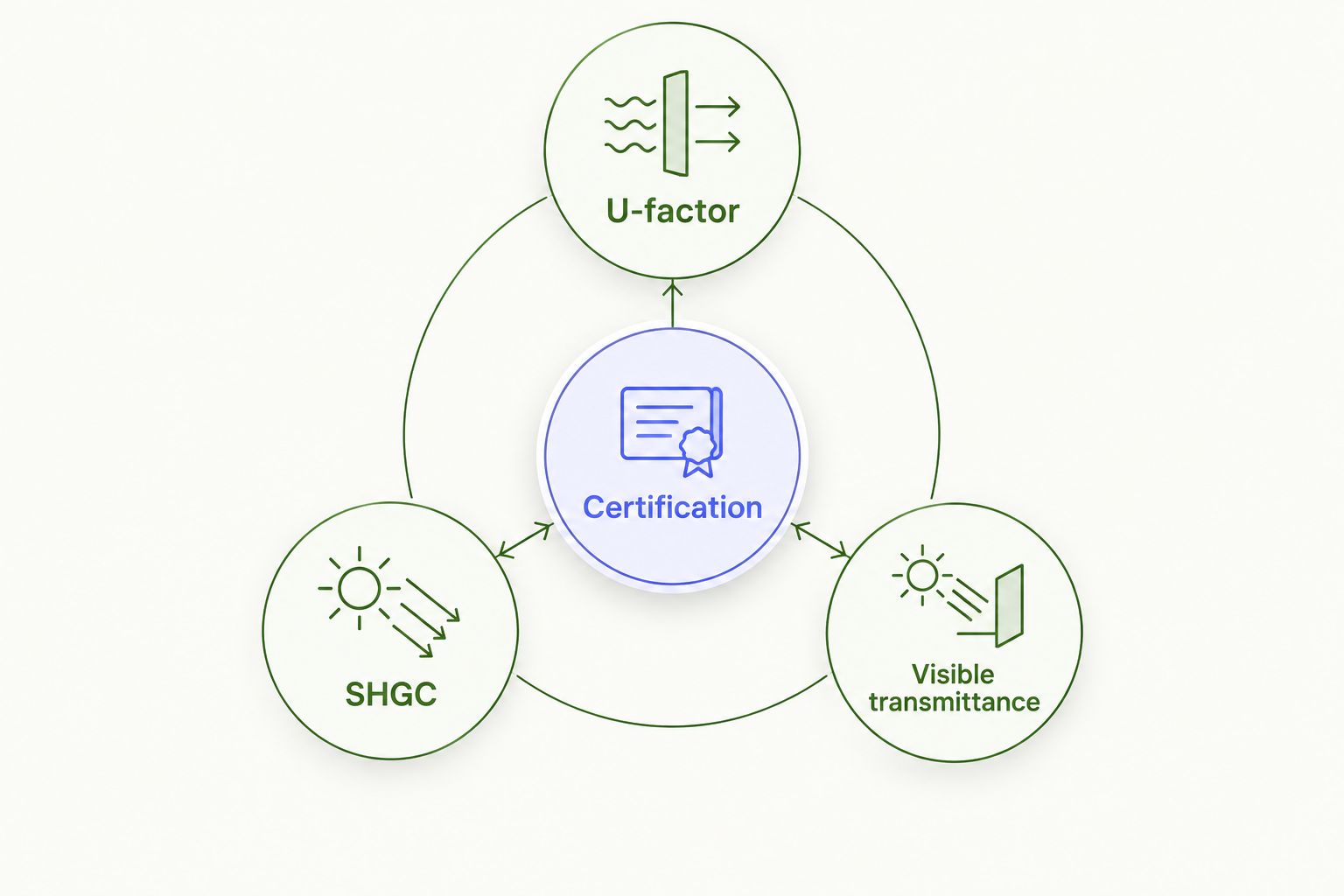 Window certification connected to heat transfer, solar heat gain, and daylight ratings.