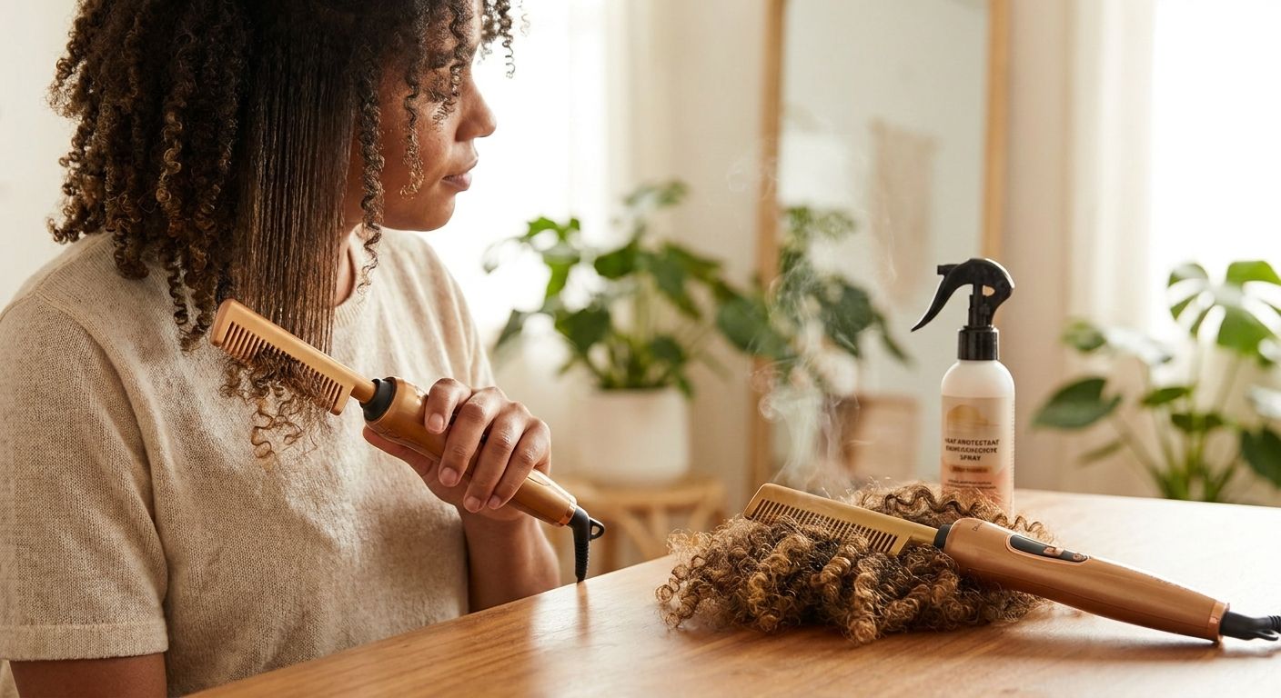 Hot comb for transitioning natural hair