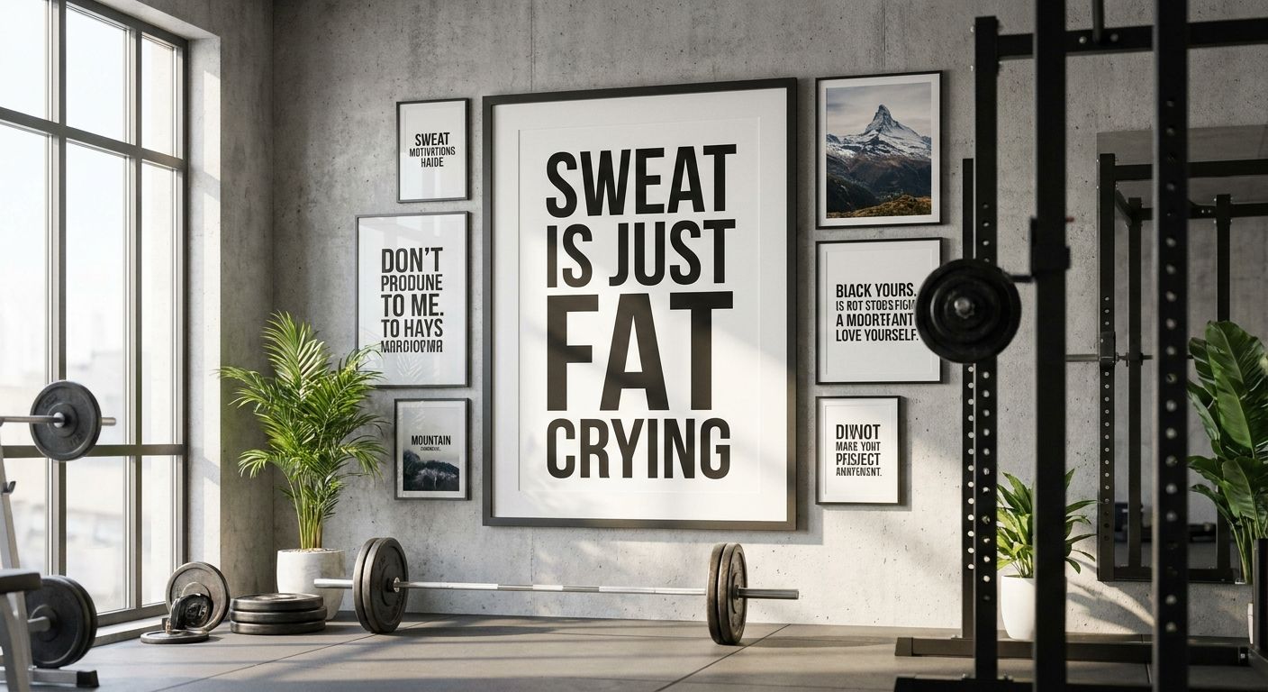 Wall art for home gym motivation