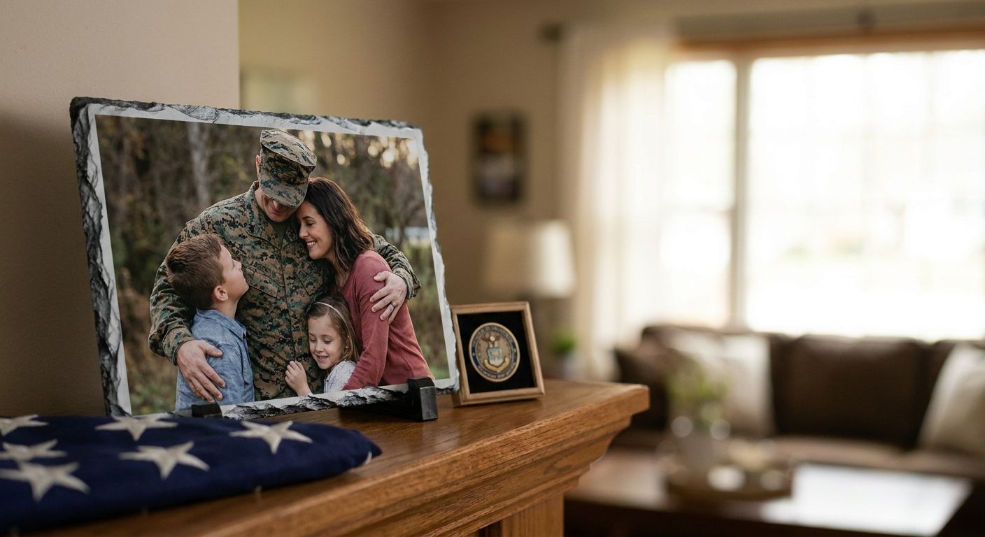 Slate photo keepsakes for military families