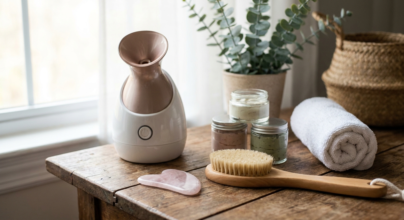 Beauty tools for a home spa day