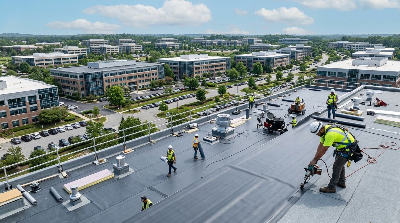 Commercial roofing for office parks and business complexes