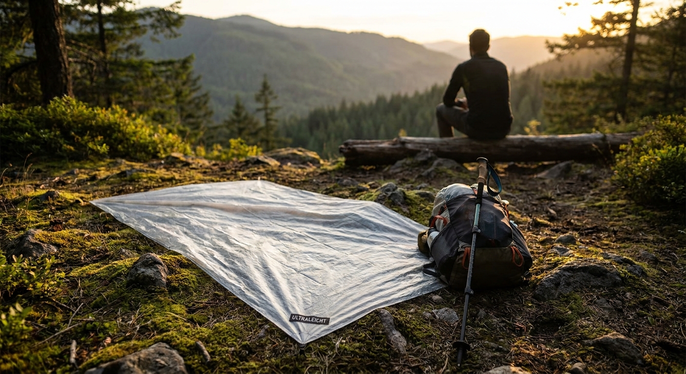 Ultralight groundsheet for solo backpacking