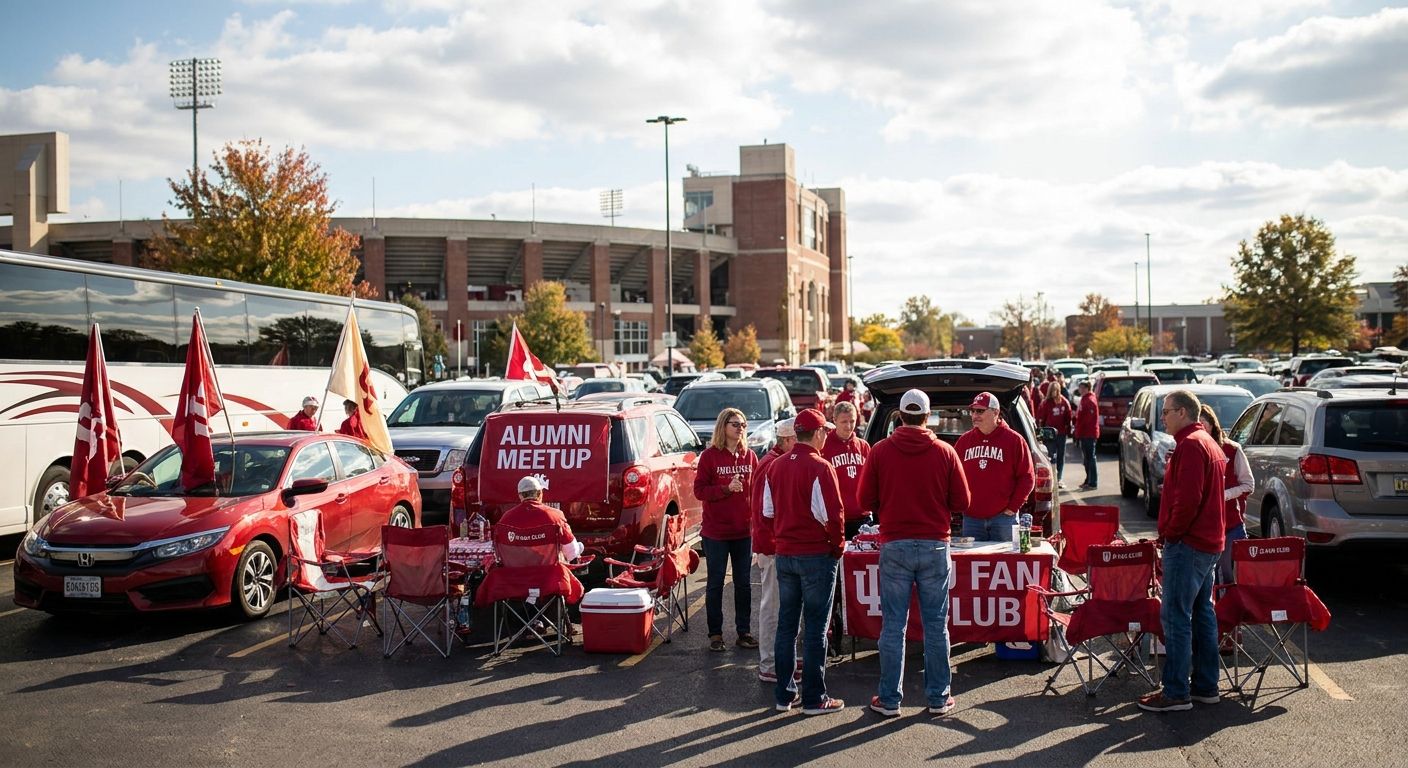 Parking for IU football fan clubs and alumni meetup groups