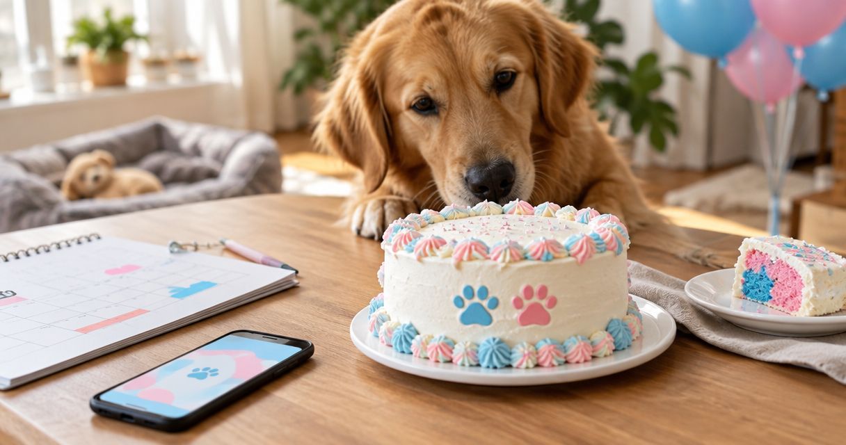 Reveal day countdown: how to time a dog gender reveal cake order in 2026