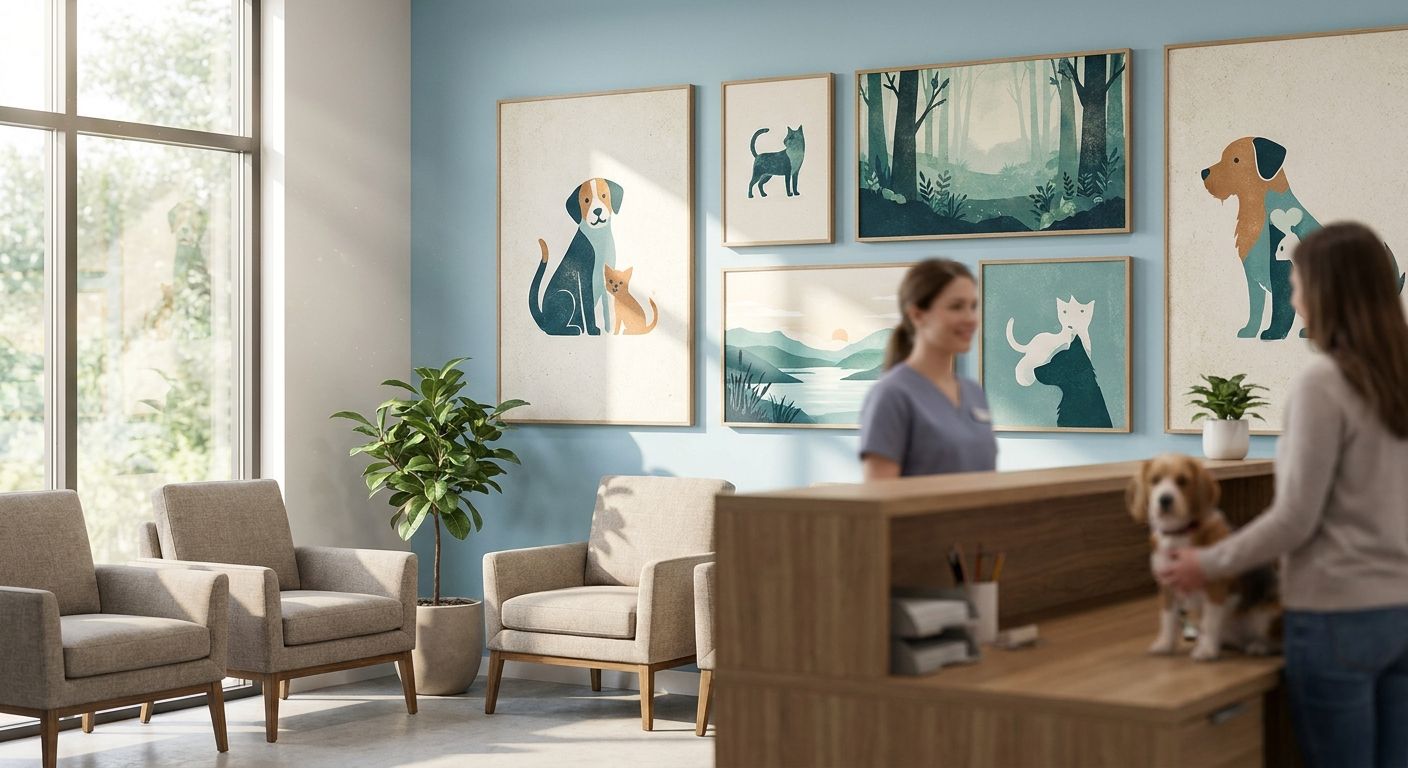 Wall art for veterinary clinics and pet salons