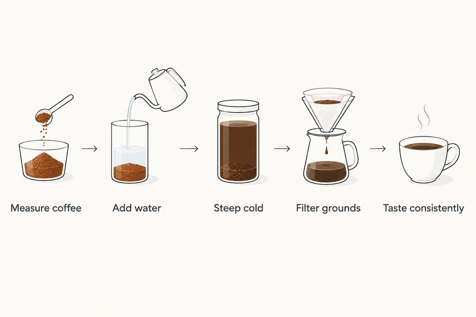 Five steps for comparing cold brew beans with a consistent brewing recipe