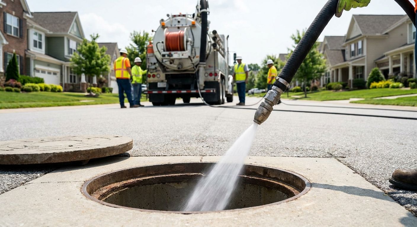 Hydro jetting for HOA community sewer mains