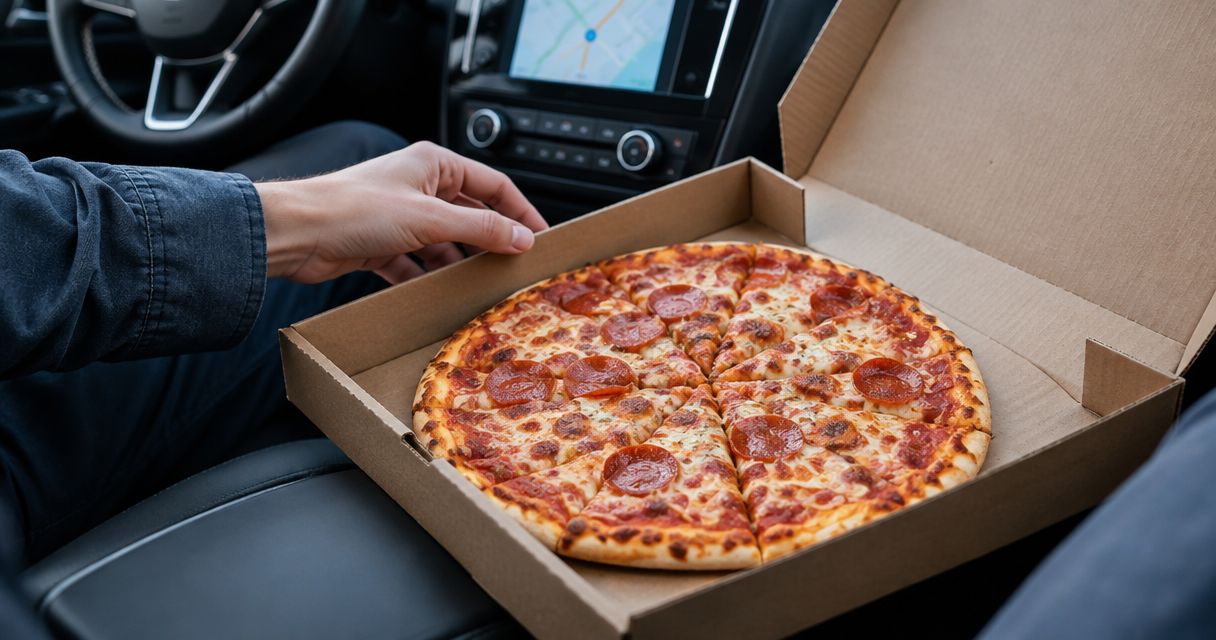 Is takeout pizza still good after a 20-minute drive?