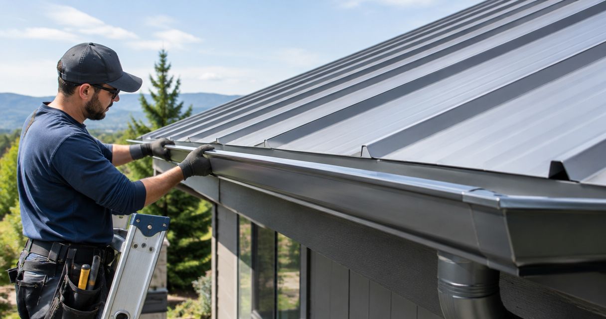 Can seamless gutters be installed on a metal roof?