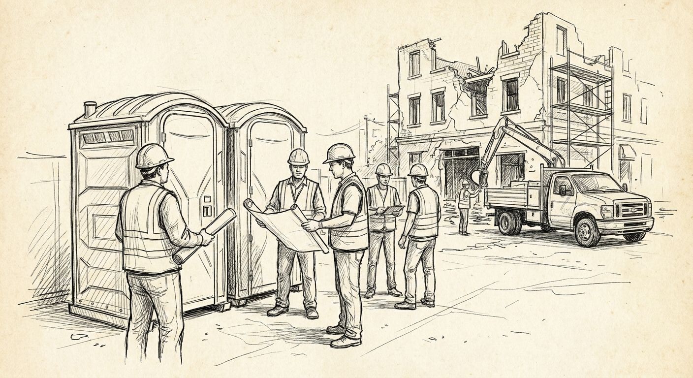 Portable toilet rental for insurance restoration crews