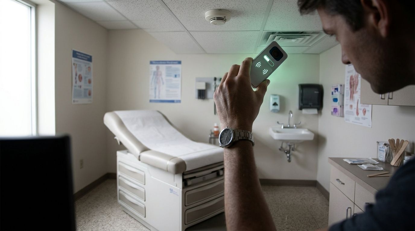 How to detect a hidden camera in a doctor's office exam room