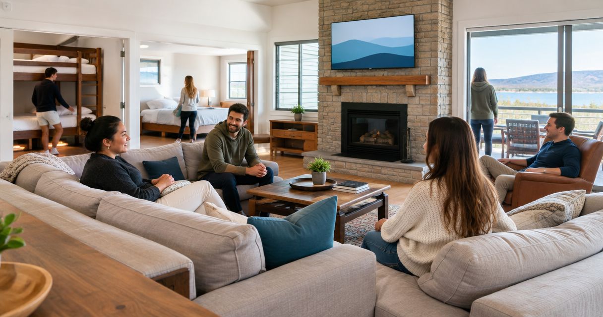 How many people can a large group vacation rental actually sleep comfortably?