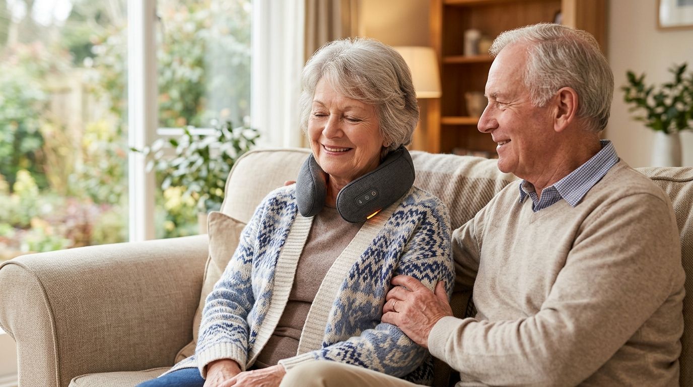 Heated neck massager for elderly parents